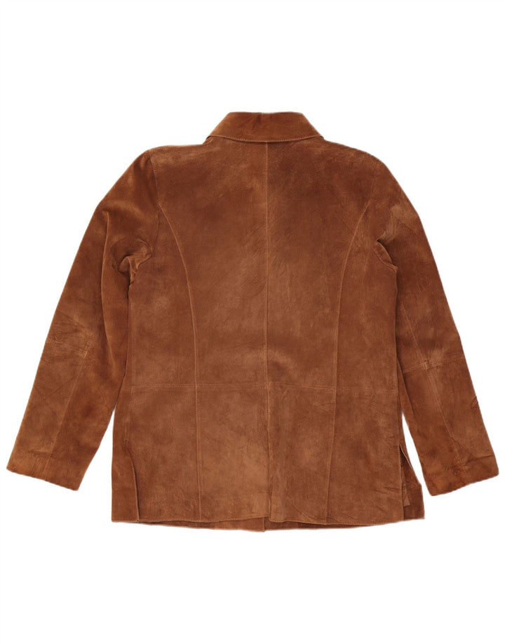 Zamszowa kurtka damska Marina Rinaldi rozmiar 21, średnia brązowa skóra