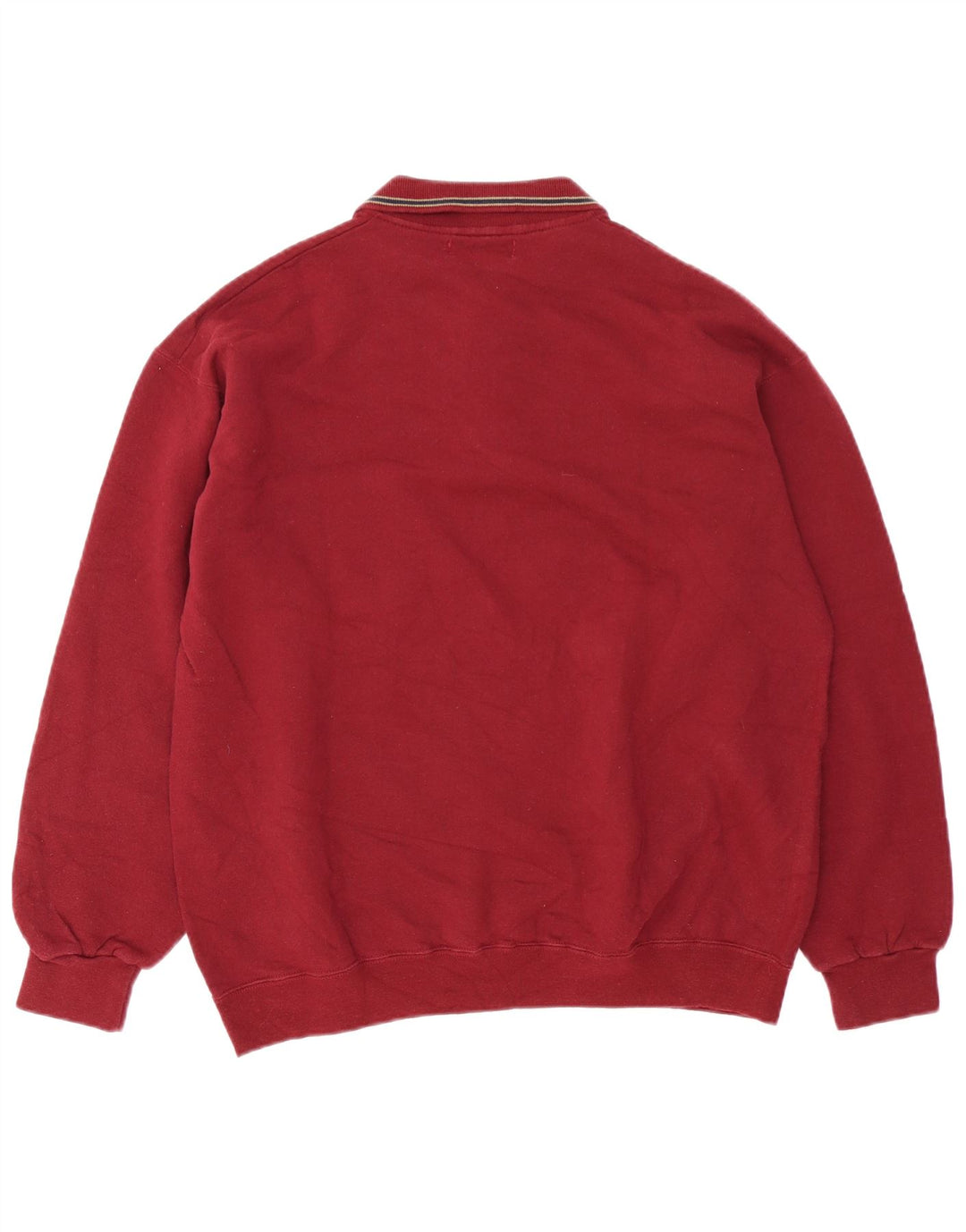 Męska bluza Roby Polo z dekoltem w serek, duża, bordowa