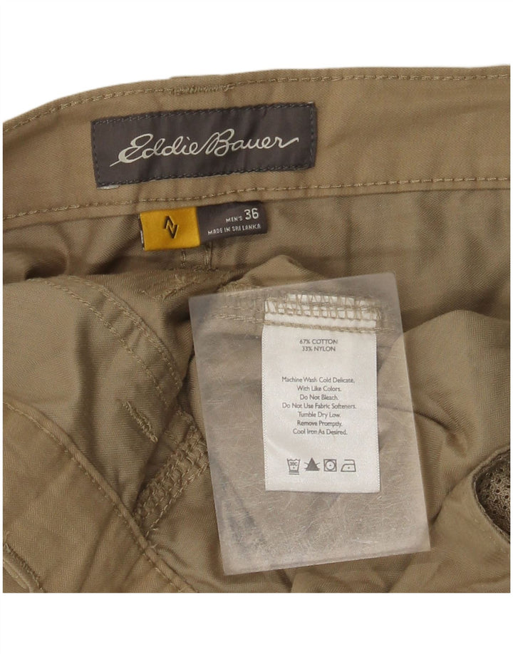 Męskie spodenki cargo EDDIE BAUER W36 duże, beżowe, bawełniane