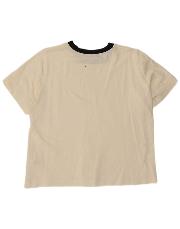 T-shirt damski Massimo Dutti Top UK 18 XL Off White Cotton