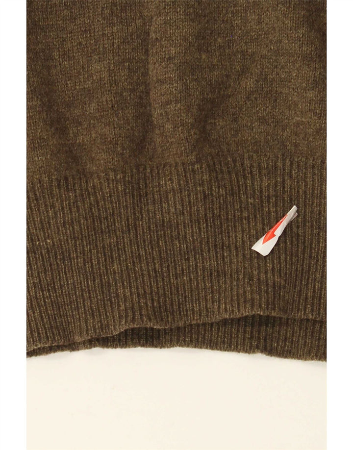 Męski sweter Kappa z dekoltem w kształcie litery V, XL, zielona wełna