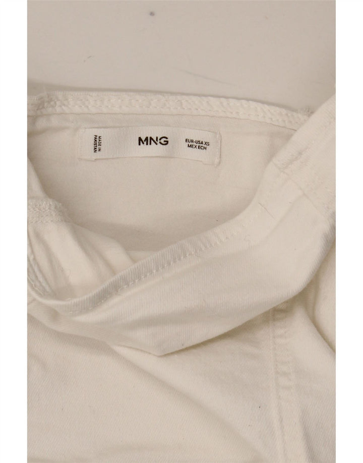 Damski top gorsetowy Mango UK 4 XS, biała bawełna