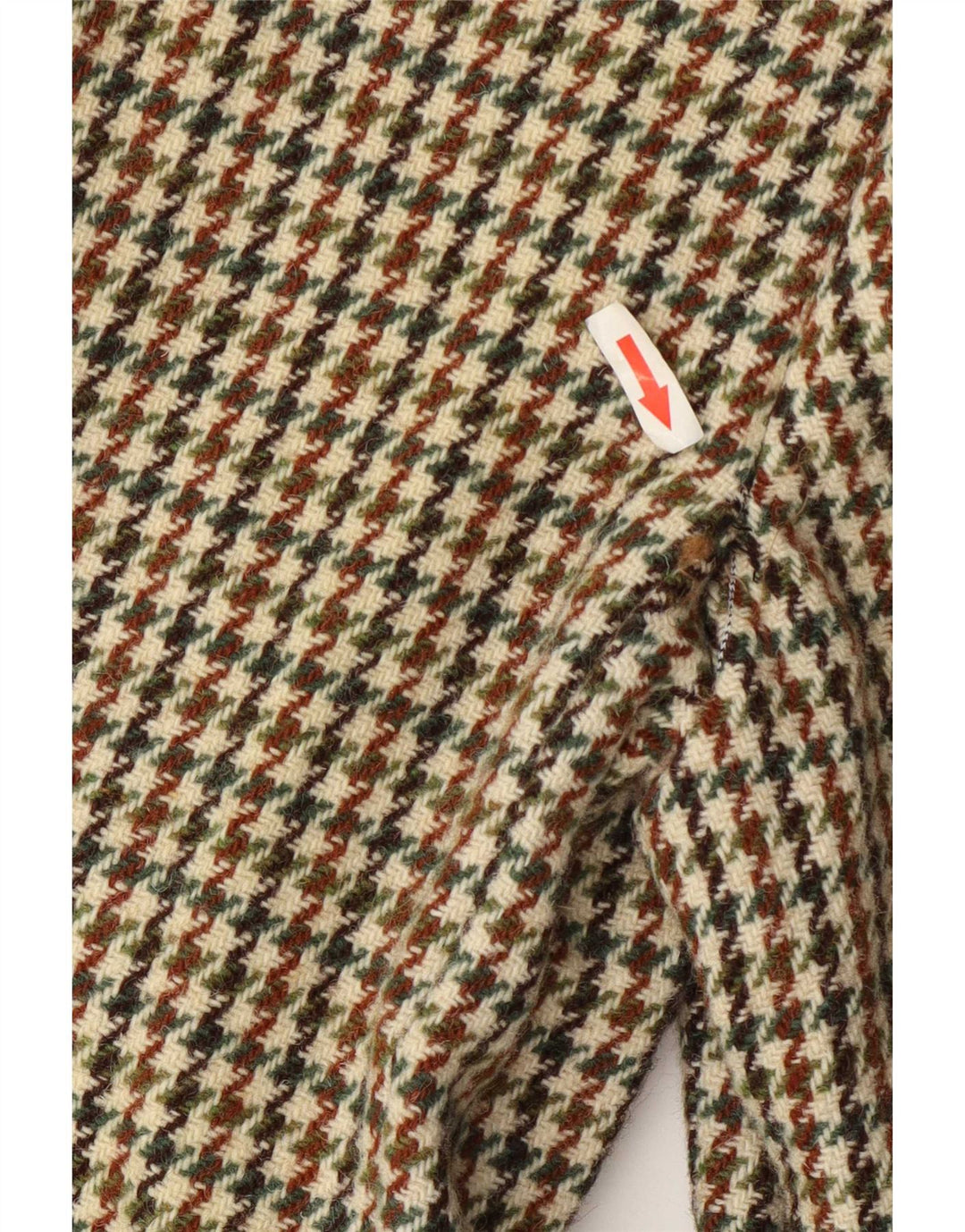 Męska długa marynarka Harris Tweed UK 38 Średnia zielona pepitka