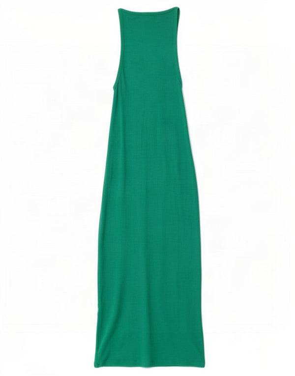 Damska sukienka maxi bez rękawów Zara UK 8 Small Green Cotton