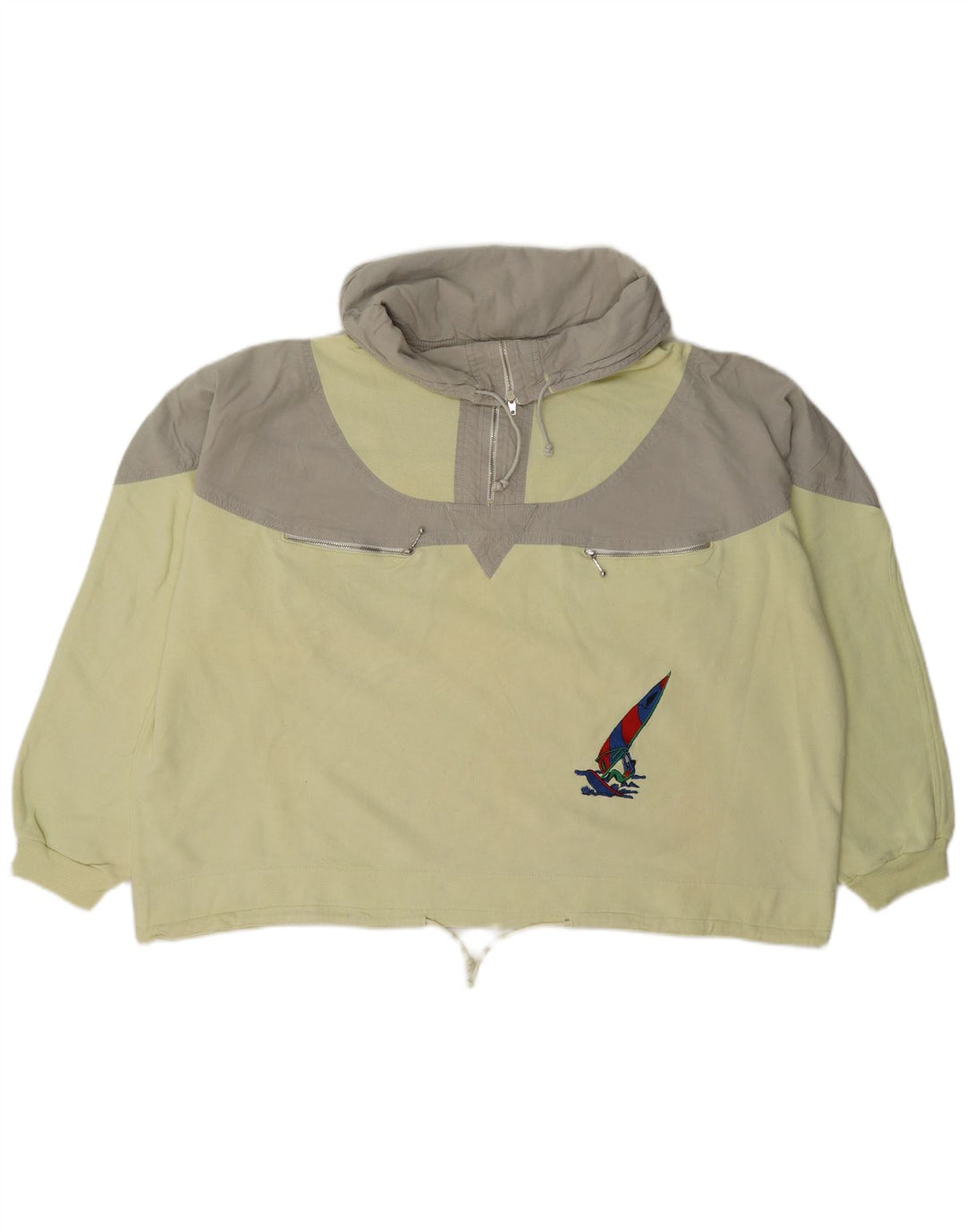 Damska bluza oversize w stylu vintage z grafiką, UK 16, duża, żółta