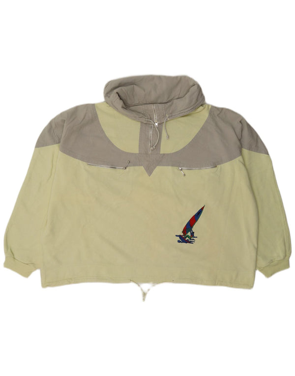 Damska bluza oversize w stylu vintage z grafiką, UK 16, duża, żółta