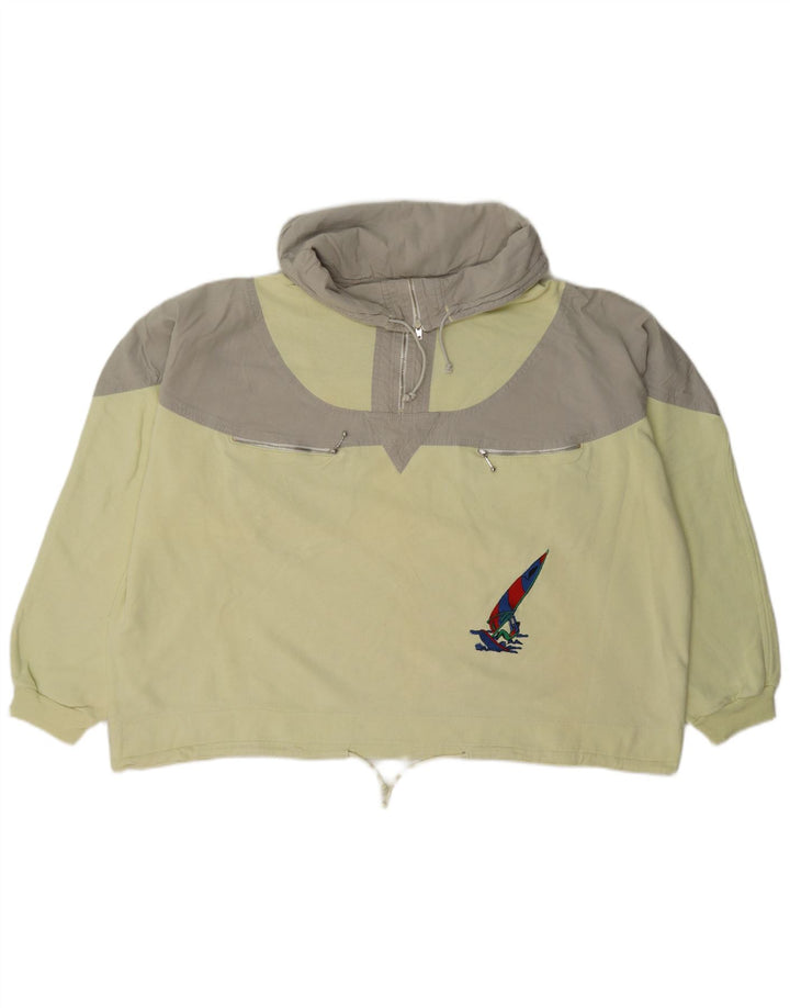 Damska bluza oversize w stylu vintage z grafiką, UK 16, duża, żółta