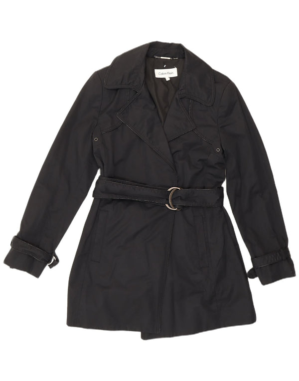 Trencz damski Calvin Klein UK 10, mały, czarny, bawełniany, klasyczny