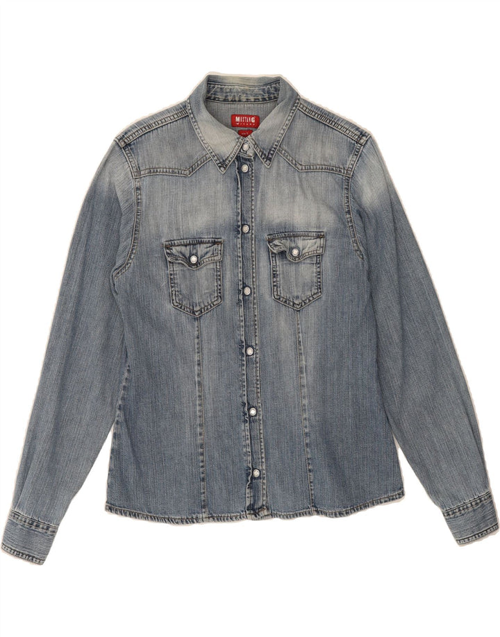 MUSTANG Womens Denim Shirt UK 14 Large Blue Cotton Vintage Mustang and Second-Hand Mustang from Messina Hembry 