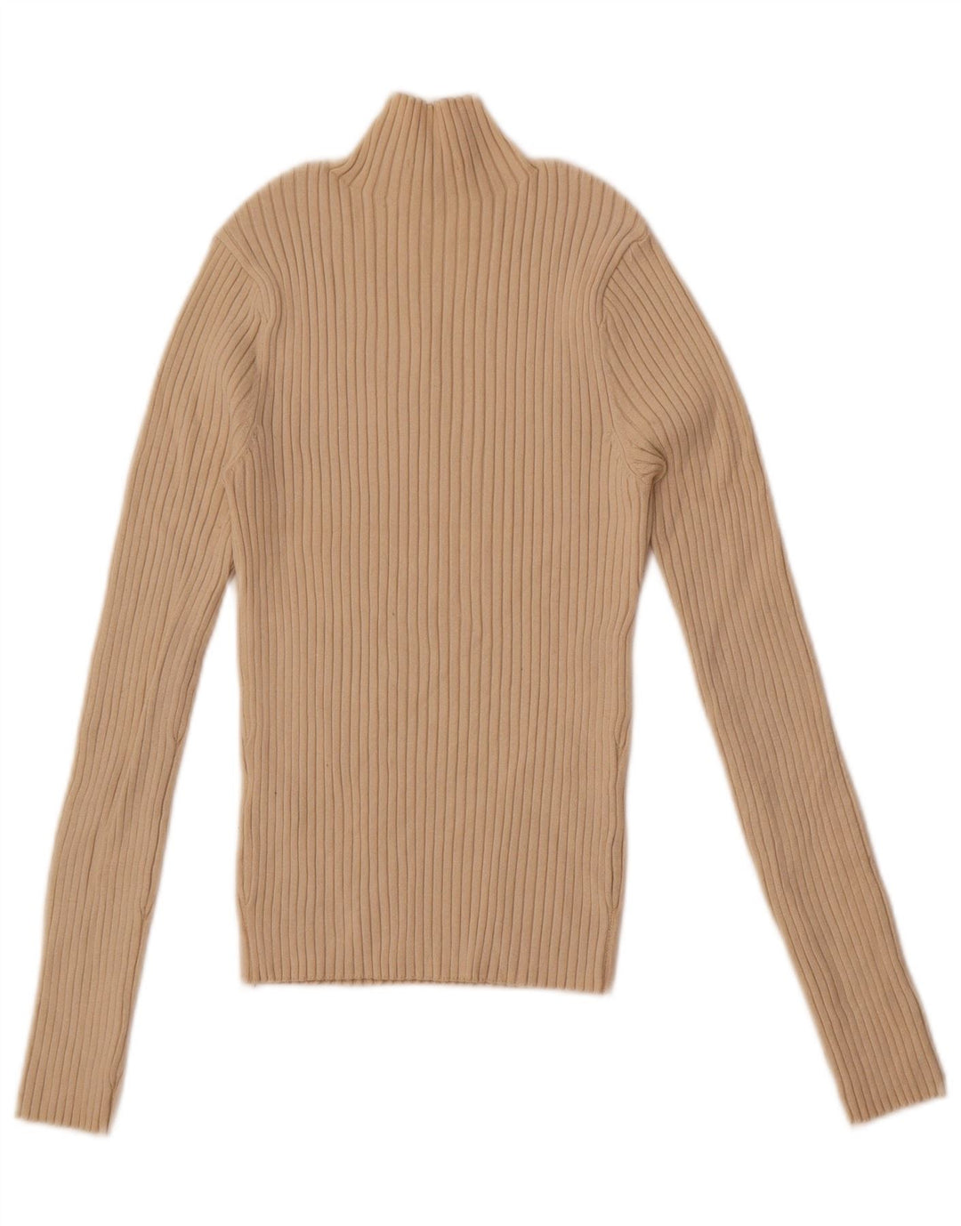 Damski sweter z golfem Zara UK 12 w średnim beżowym kolorze wiskozy