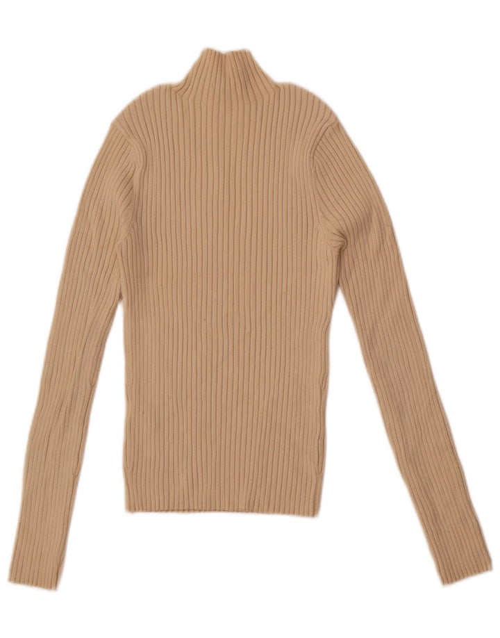 Damski sweter z golfem Zara UK 12 w średnim beżowym kolorze wiskozy