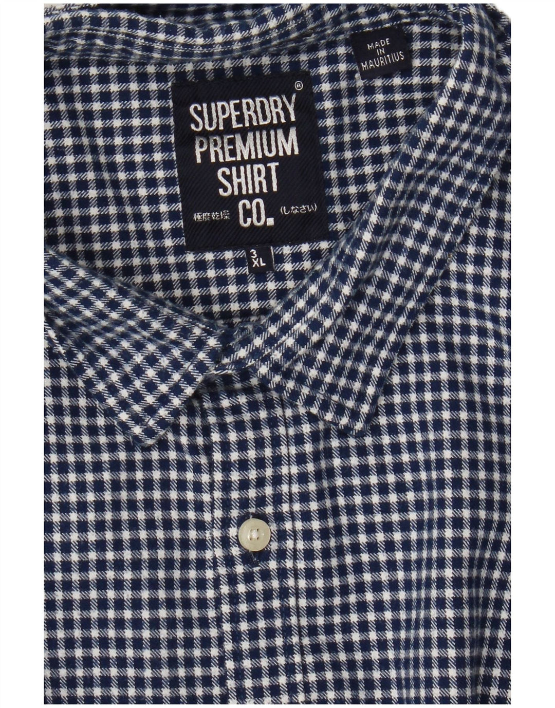 Męska koszula flanelowa Superdry 3XL, granatowa, klasyczna kratka