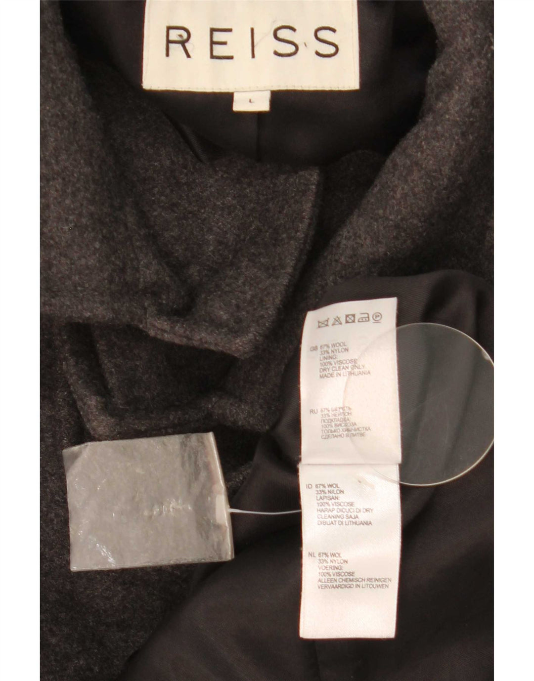 Płaszcz męski Reiss UK 40, duży, szary, wełniany