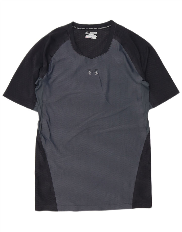 Męska koszulka kompresyjna Under Armour Top 2XL, szary poliester z blokami kolorów
