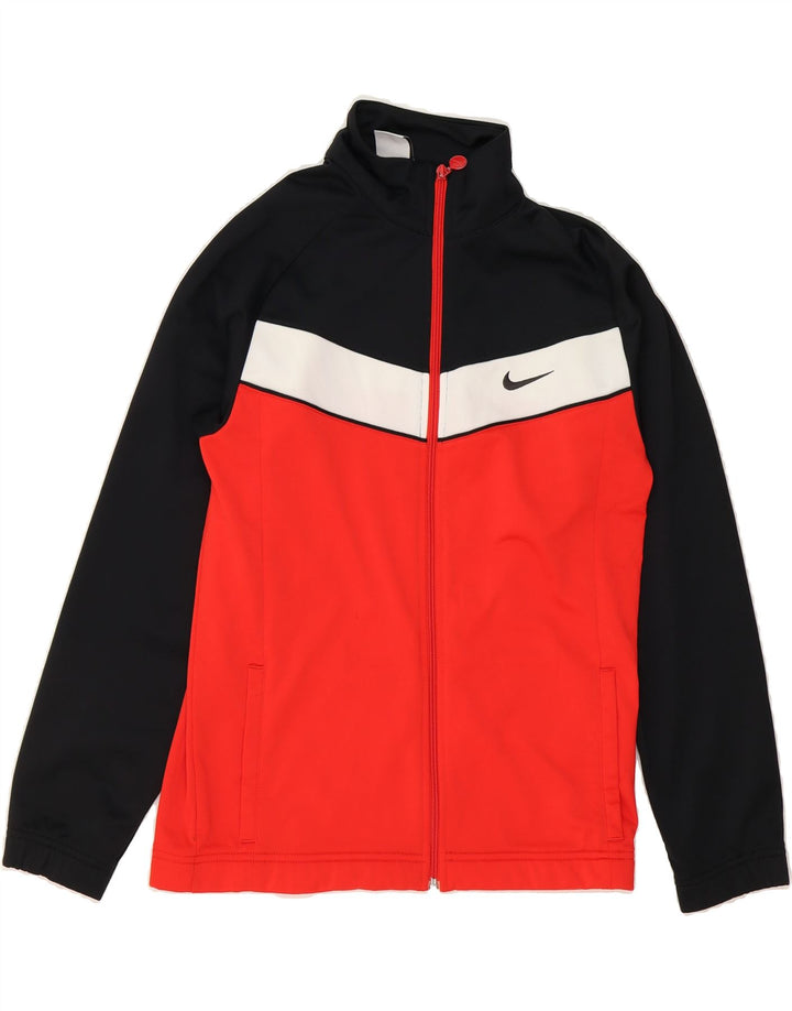 NIKE Boys Tracksuit Top Jacket 13-14 Years XL Red Colourblock Polyester Vintage Nike and Second-Hand Nike from Messina Hembry 