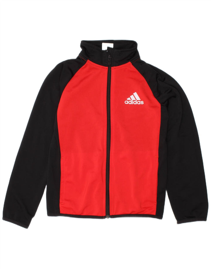 Chłopięca kurtka dresowa Adidas 7-8 lat Czarny poliester z blokami kolorów