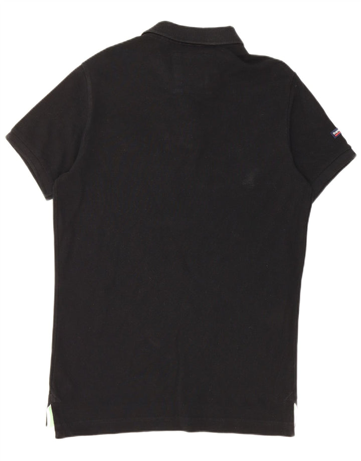 Męska koszulka polo Superdry, duża, czarna, bawełniana