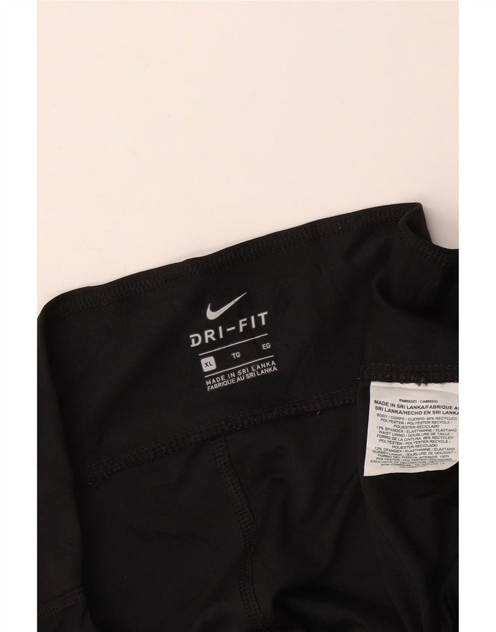 Damskie legginsy NIKE Dri Fit Graphic Capri UK 18 XL, czarny poliester