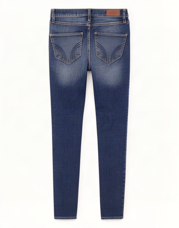 Dżinsy damskie Hollister Super Skinny z wysokim stanem US 00 2XS W23 L28 Niebieskie bawełniane