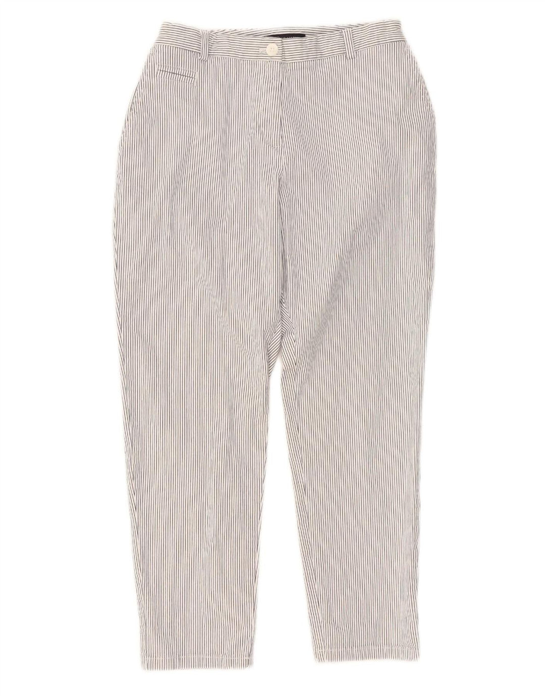 Damskie spodnie Chino Marks & Spencer UK 14 Medium W30 L26 Białe paski