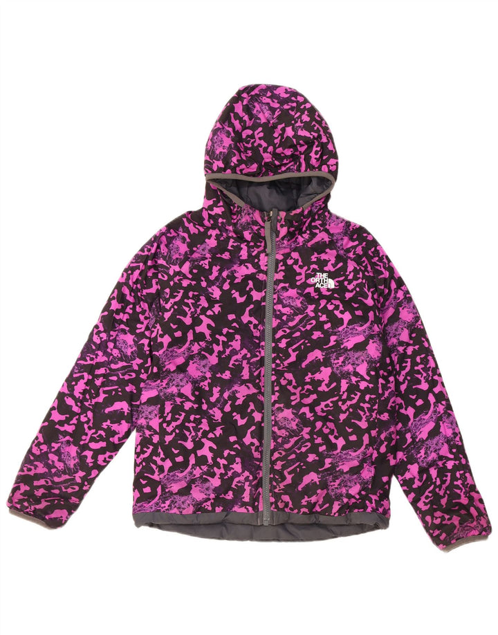Dwustronna kurtka dziewczęca z kapturem The North Face 9-10 lat, średnia czarna