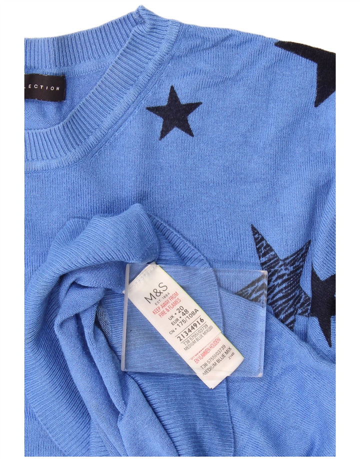 Marks & Spencer Damski sweter z abstrakcyjnym wzorem i okrągłym dekoltem, UK 20 2XL