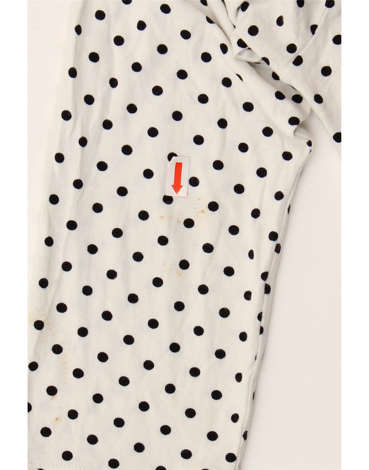 HOBBS Damska bluzka wiązana z przodu i z rękawami 3/4 Top UK 10 Small White w kropki