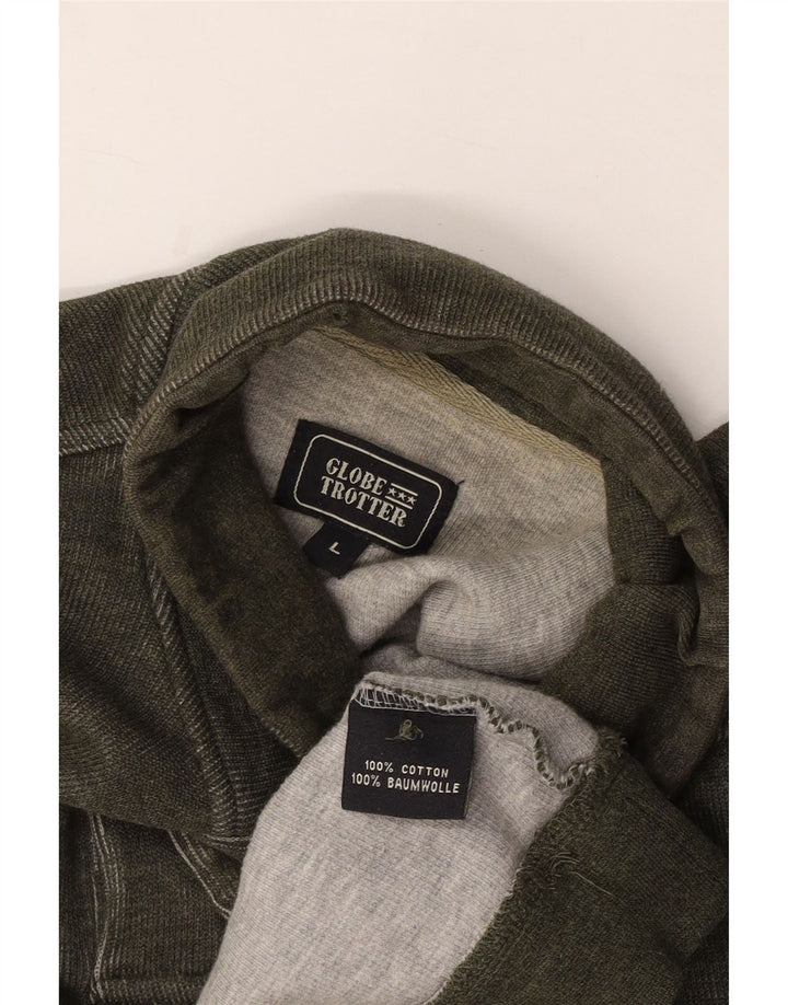 Męska bluza z kapturem Globe Trotter, duża, bawełniana khaki