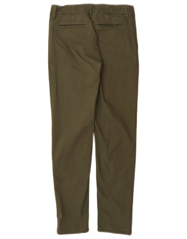 Damskie spodnie Chino Tommy Hilfiger W25 L30 Zielona bawełna
