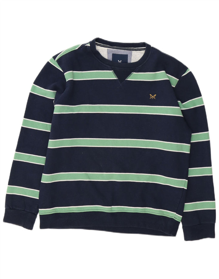 Crew Clothing Męska bluza z kapturem Sweter Średni granatowy bawełniany w paski