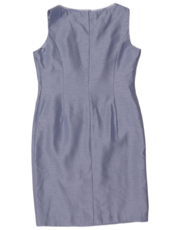 Damska sukienka bez rękawów Jaques Vert UK 14, duża niebieska wiskoza w kwiaty