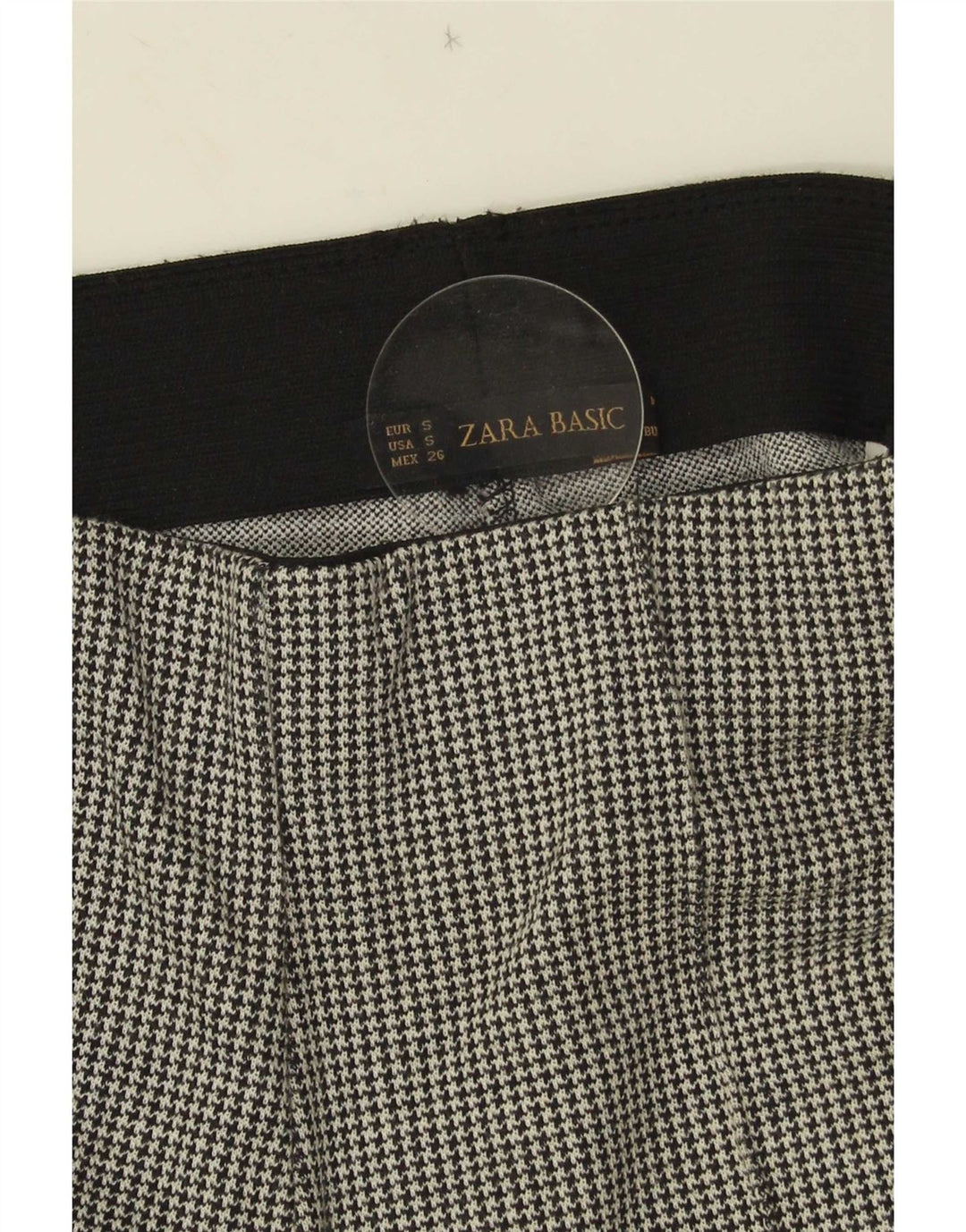 Zara Damskie spodnie typu casual, małe W26 L26 Szara pepitka