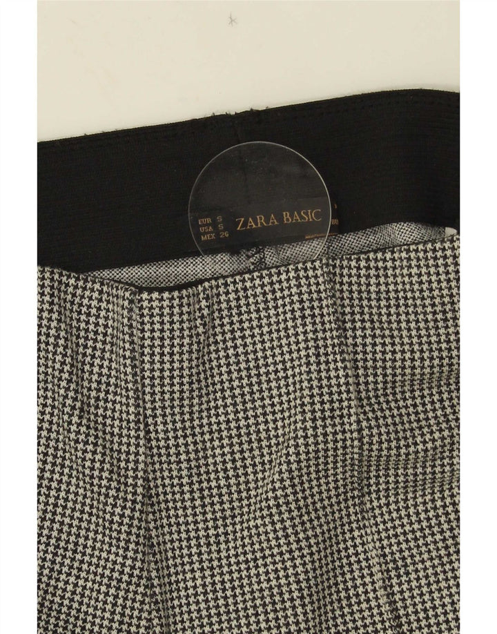 Zara Damskie spodnie typu casual, małe W26 L26 Szara pepitka