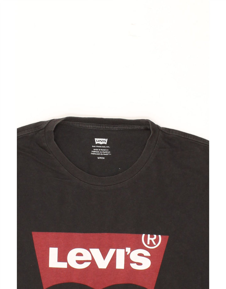 LEVI'S Mens Graphic T-Shirt Top Small Black Cotton Vintage Levi's and Second-Hand Levi's from Messina Hembry 
