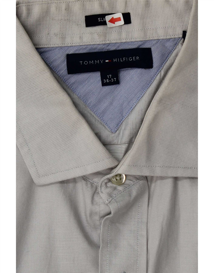 Koszula męska Tommy Hilfiger o dopasowanym kroju, rozmiar 17 XL, szara