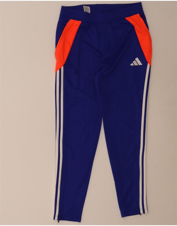 Męskie spodnie dresowe Adidas Aeroready, średni niebieski, poliester z blokami kolorów