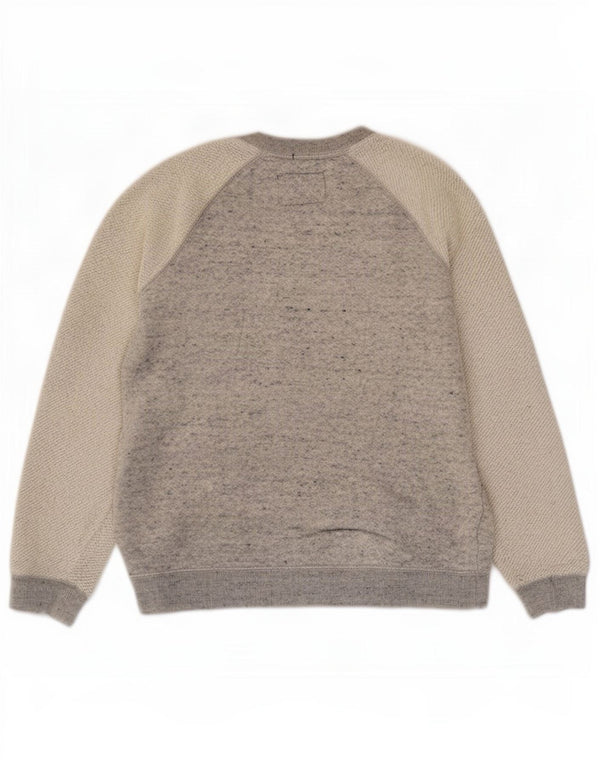 Damska bluza Superdry z grafiką, UK 10, mała, szara, z blokami kolorów