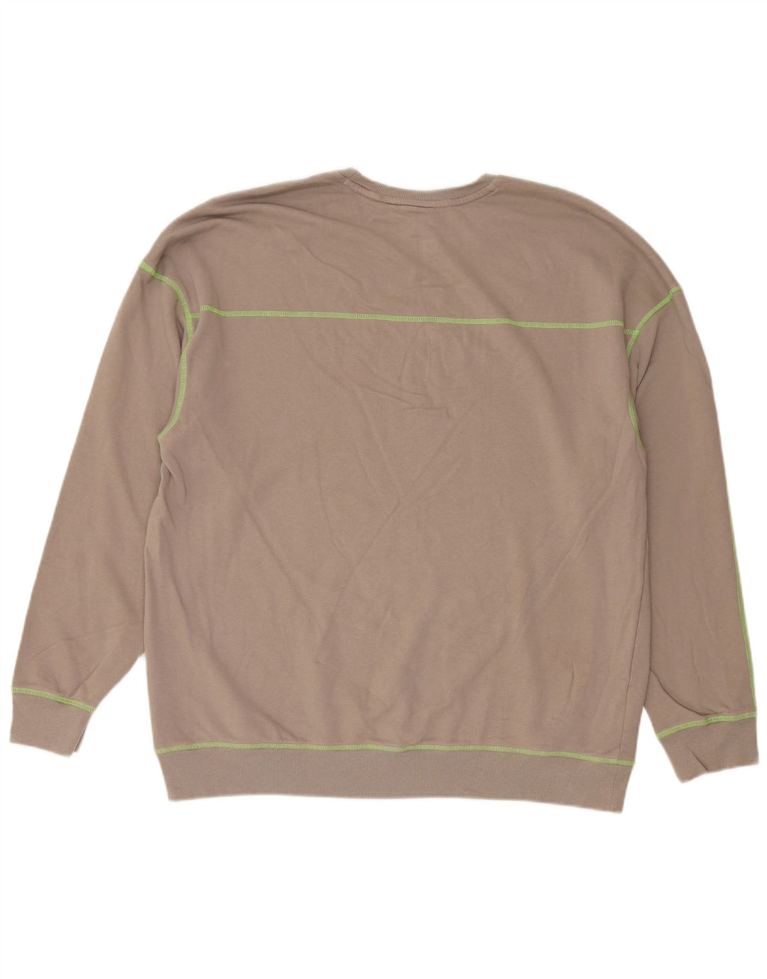 Męski top z grafiką Calvin Klein z długim rękawem, duży, brązowy, bawełniany
