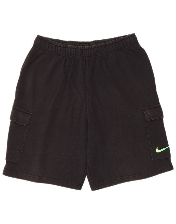 Męskie spodenki sportowe Nike o standardowym kroju, średniej wielkości, czarne, bawełniane