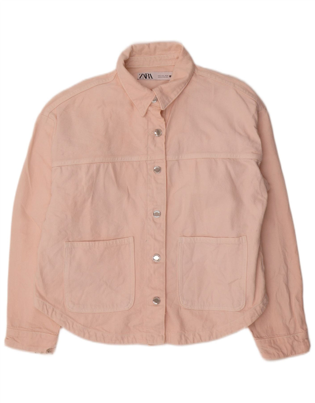 Damska kurtka jeansowa oversize Zara UK 10, mała, różowa, bawełniana