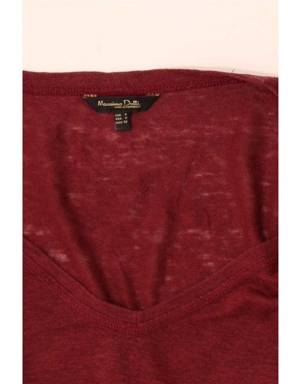 T-shirt damski Massimo Dutti Top UK 10 Small Burgundy