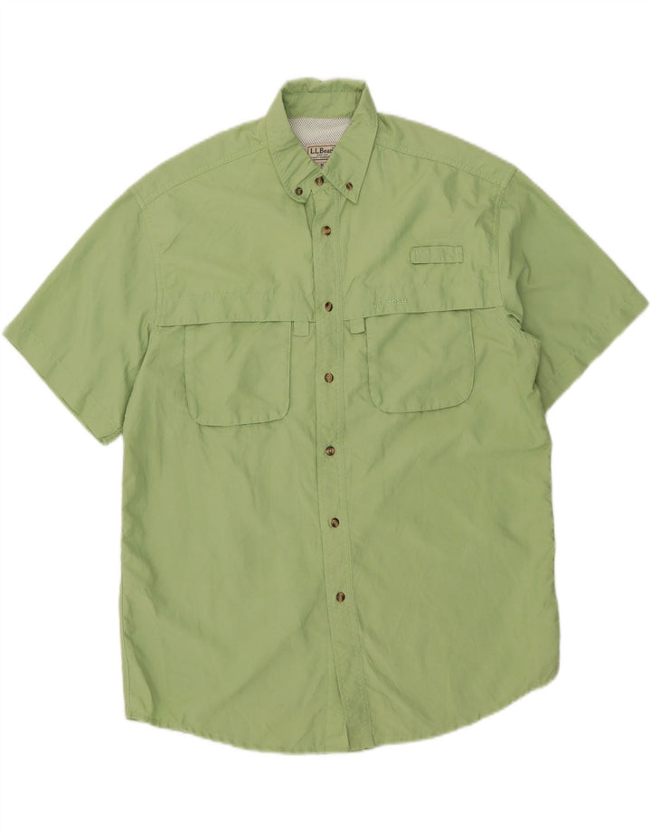 Koszula męska z krótkim rękawem L.L.BEAN, średni zielony nylon