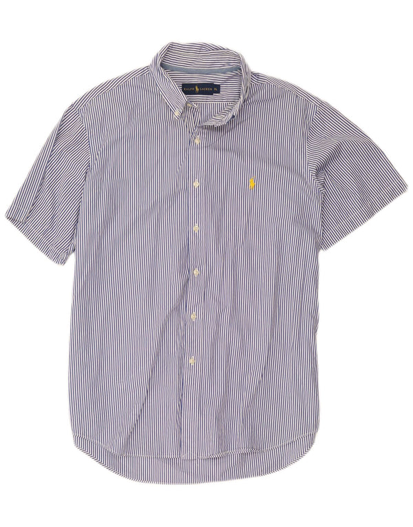 Męska koszula z krótkim rękawem Ralph Lauren XL, bawełniana w niebieskie paski