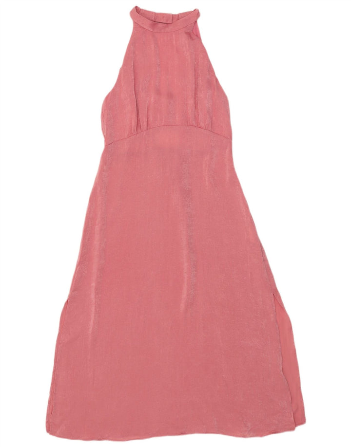 Damska sukienka Maxi Halter Zara UK 12 Średni różowy poliester