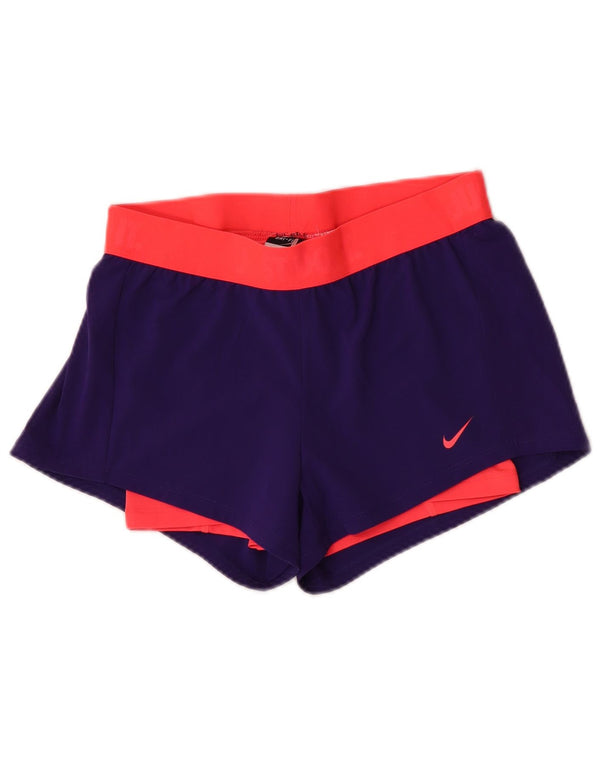 Damskie spodenki sportowe Nike Dri Fit UK 10, mały fioletowy blok kolorów