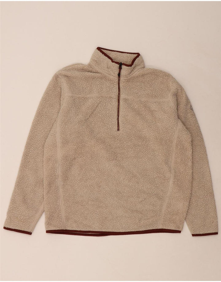 Męski sweter polarowy Eddie Bauer z zamkiem błyskawicznym, duży, beżowy poliester