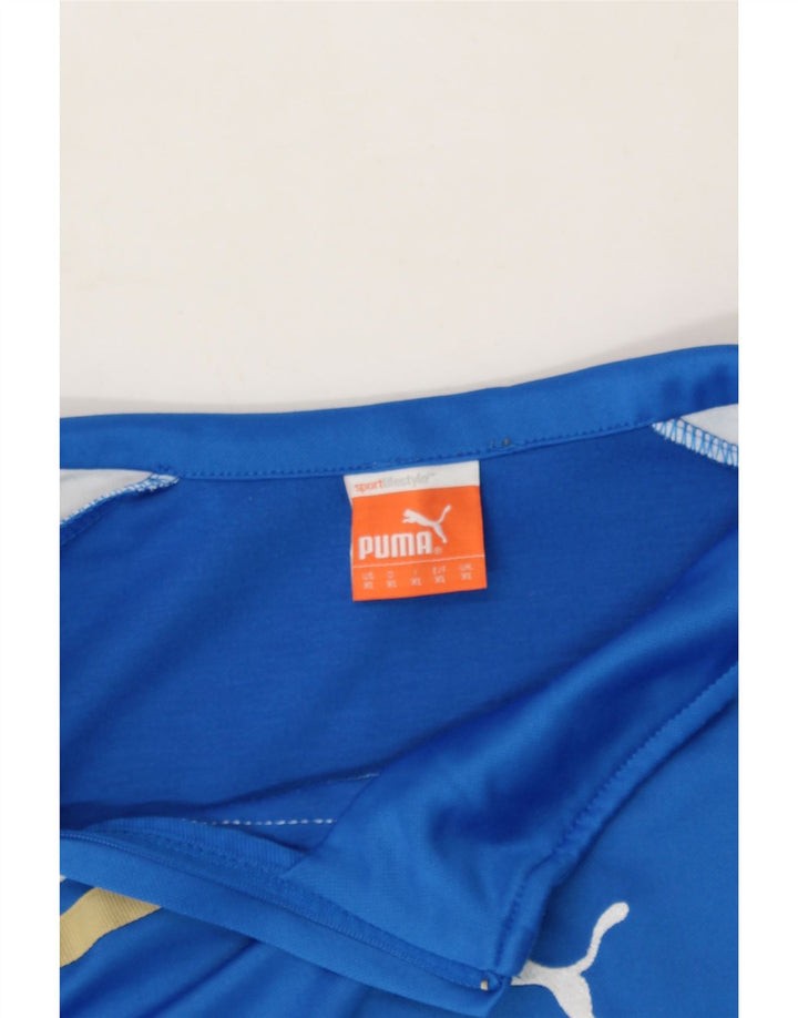 PUMA Mens Sweatshirt Jumper XL Blue Colourblock Polyester Vintage Puma and Second-Hand Puma from Messina Hembry 