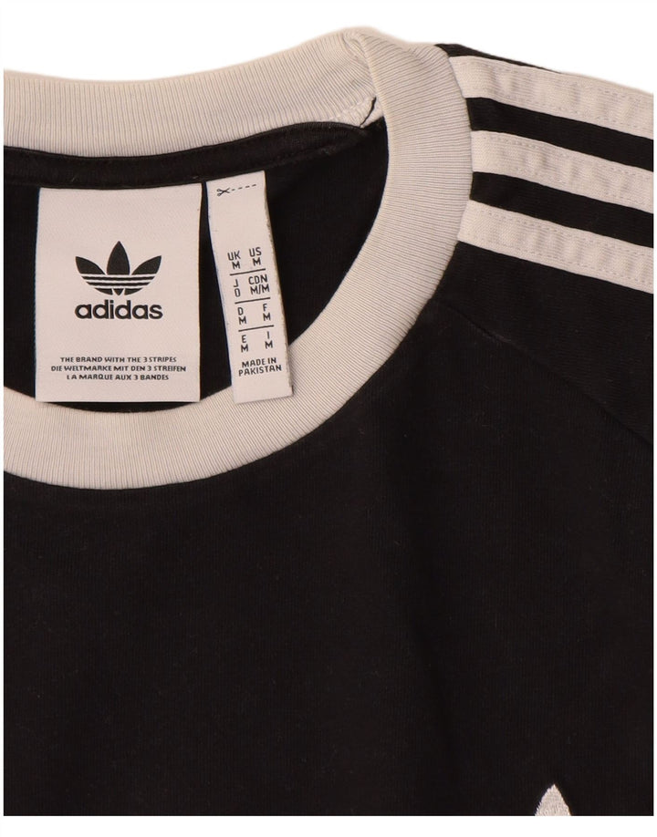 T-shirt męski ADIDAS Top, średni czarny, bawełniany