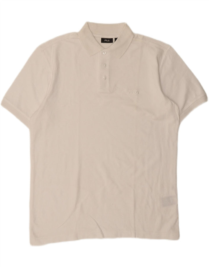FILA Mens Polo Shirt Large White Cotton Vintage Fila and Second-Hand Fila from Messina Hembry 