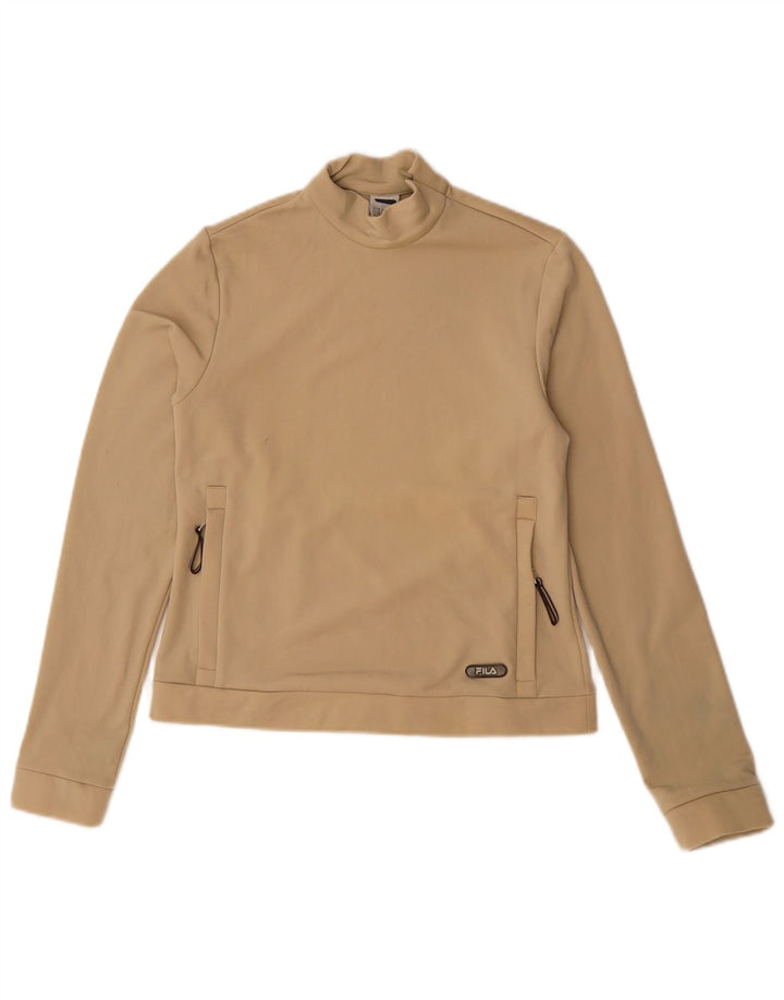 Bluza damska Fila z zamkiem błyskawicznym, UK 10, mała, beżowa